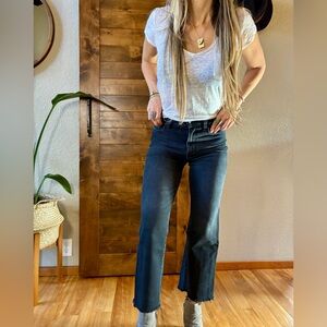 Joe's Jeans High Rise Faded Black Raw Hem Cropped Jeans NWOT